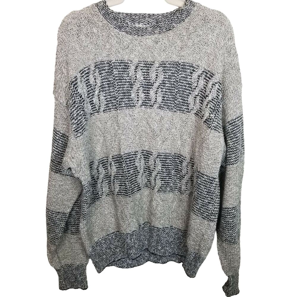 Vintage Isle of Cotton Mens Cable Knit Fisherman Sweater Size XL Grandpacore